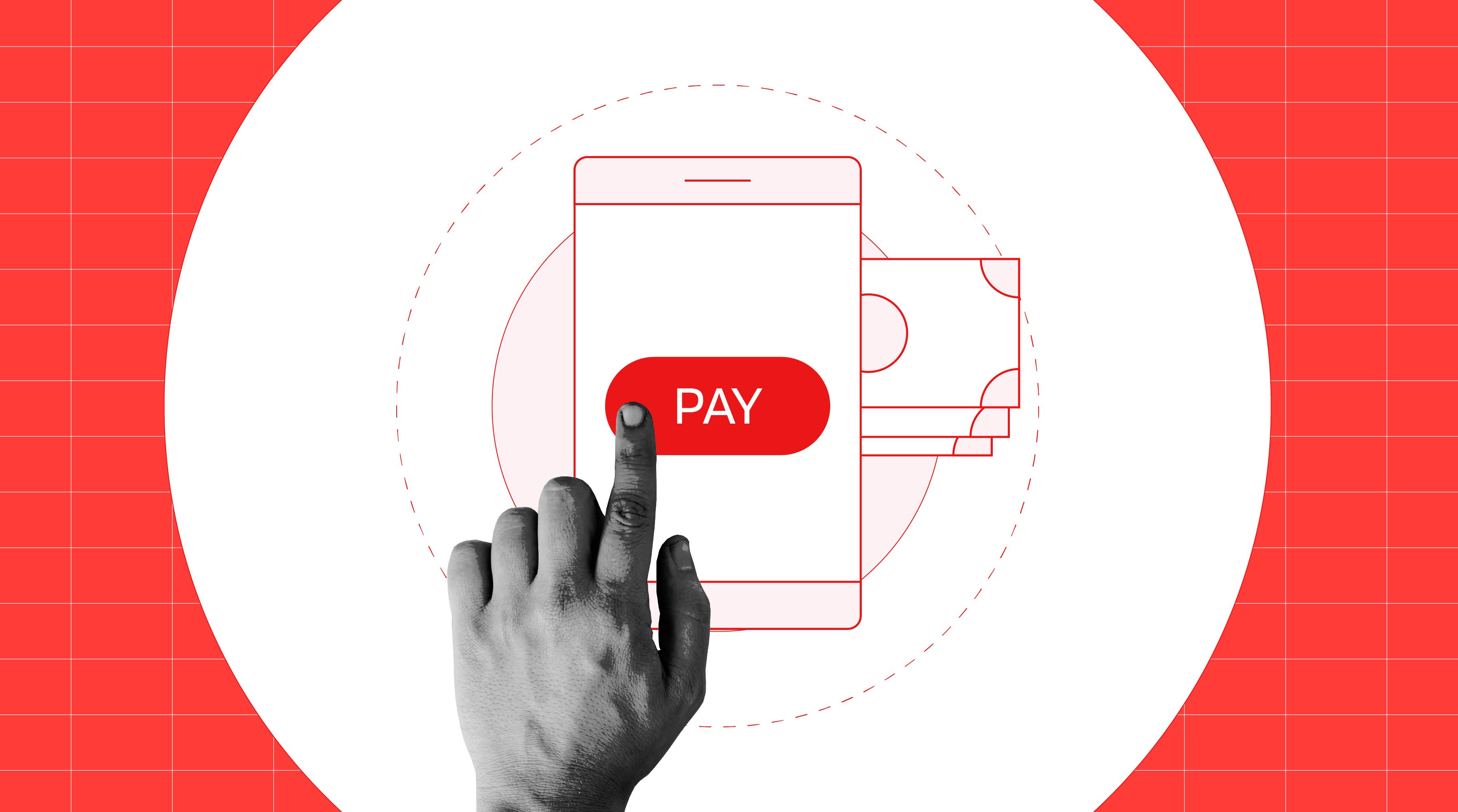 Payment button on a mobile phone
