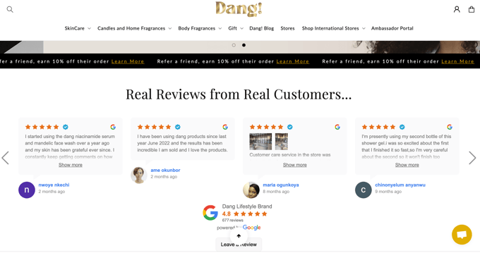 Dang Review on google