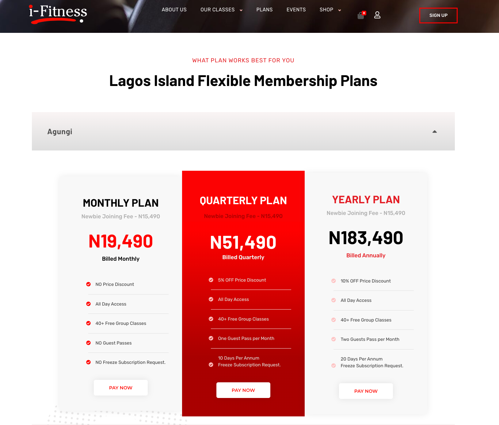 iFitness membership recurring payment model