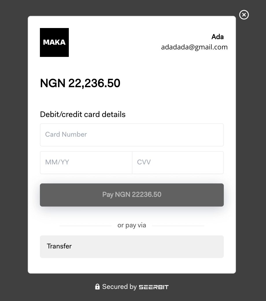 maka live checkout with SeerBit (1)